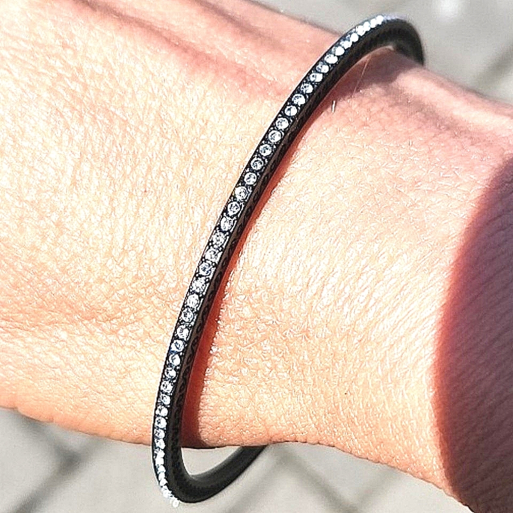 Brighton Meridian Eclipse Thin Black Bangle Bracelet